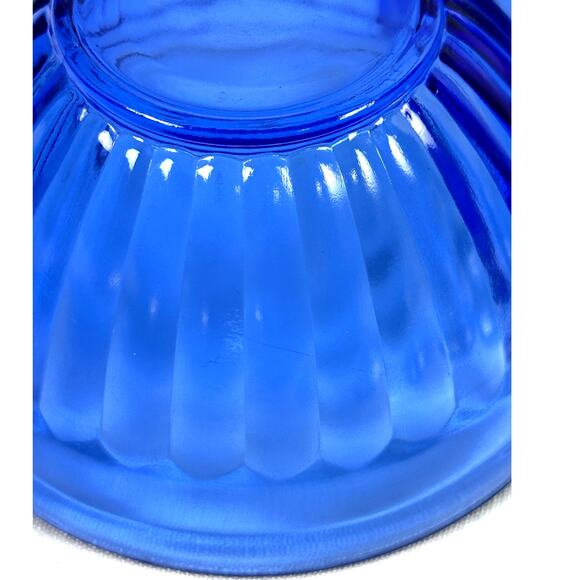 Hazel Atlas Moderntone Cobalt Blue 7-PC Cup and Saucer Trio plus Dinner Plate! - Picture 4 of 7